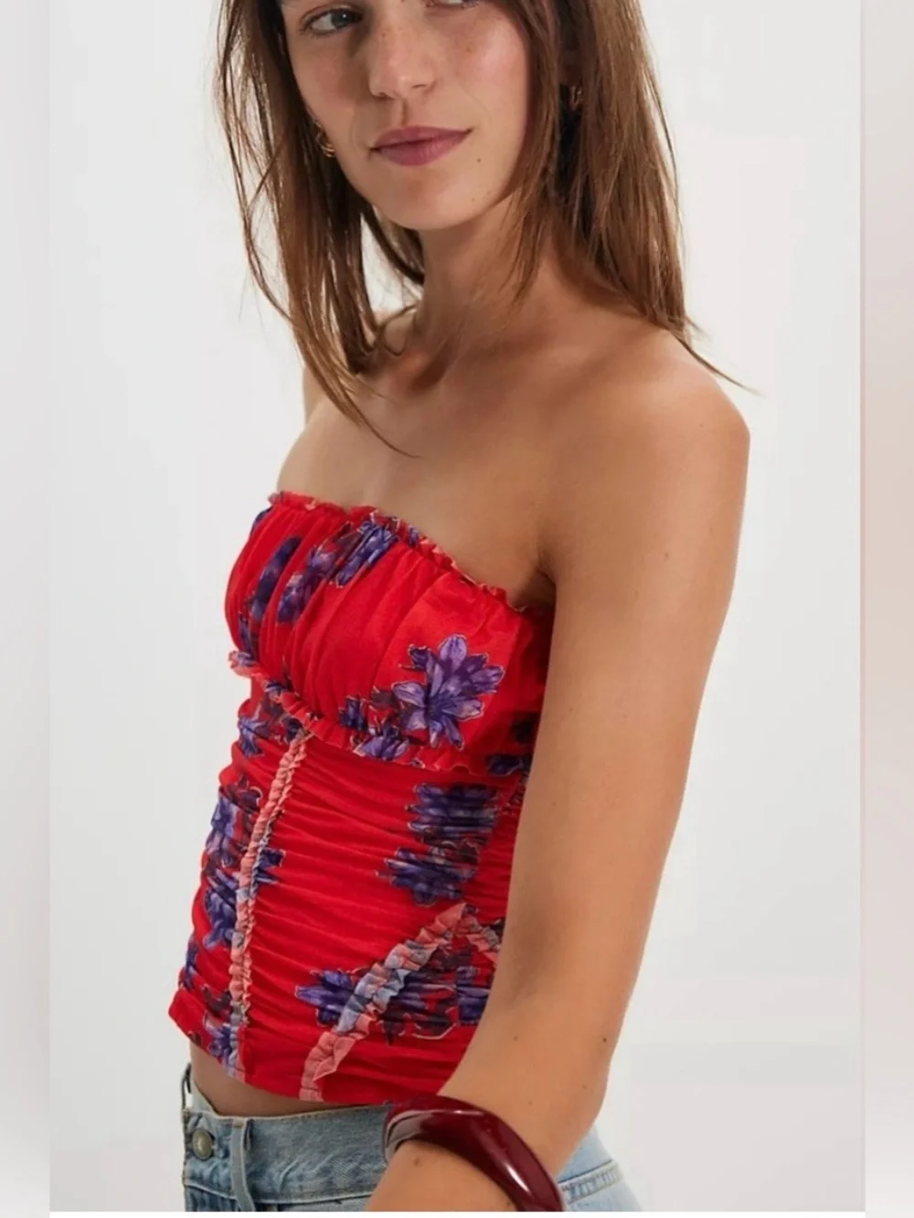 Free People Scottie Printed Tube Top Size L